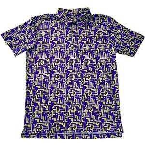 Chubbies Polo Shirt Medium Purple Stretch Performance Preppy Golf Funky